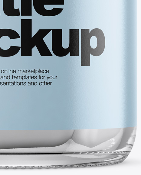 Clear Glass Bottle With White Pills Mockup