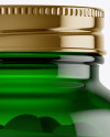 Green Glass Bottle With Pills Mockup