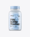 Frosted Glass Bottle With Pills Mockup