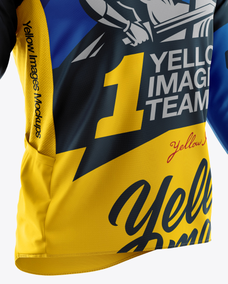 Men’s Cycling Jersey Mockup - Half Side View