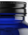 Dark Blue Glass Bottle With Pills Mockup