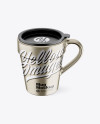 Metallic Mug w/ Cap Mockup - Front View (High-Angle Shot)