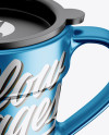 Matte Metallic Mug w/ Cap Mockup - Front View (High-Angle Shot)