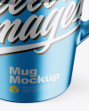 Matte Metallic Mug w/ Cap Mockup - Front View (High-Angle Shot)