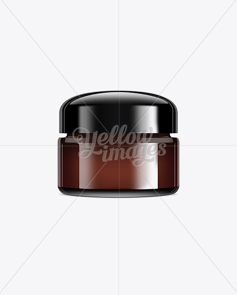 Dark Brown Glass Jar with Dome Lid - 50ml