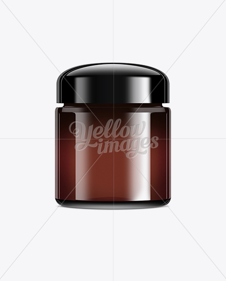 Dark Brown Glass Jar with Dome Lid - 100ml - Free Download Images High