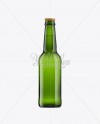 330ml Emerald Green Bottle with Lager Beer Mockup