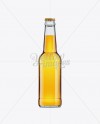 330ml Clear Glass Bottle with Gold Beer Mockup