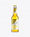 330ml Clear Glass Bottle with Gold Beer Mockup