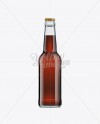 330ml Beer Bottle with Brown Ale Mockup