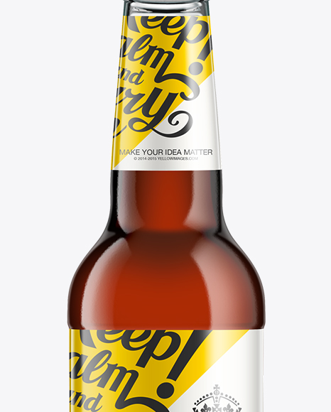 330ml Beer Bottle with Brown Ale Mockup