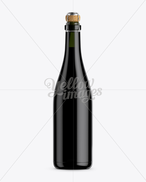 Dark Green Glass Lambrusco Bottle w/ Red Wine Mockup Dark Green Glass Lambrusco Bottle w/ Red Wine Mockup