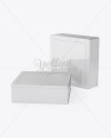 Two Metallic Tin Boxes Mockup - Halfside View (High-Angle Shot)