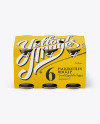 White Paper 6 Pack 0.33L Cans Carrier Mockup - Front View (High-Angle