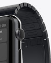 Apple Watch with Space Black Link Bracelet Mockup