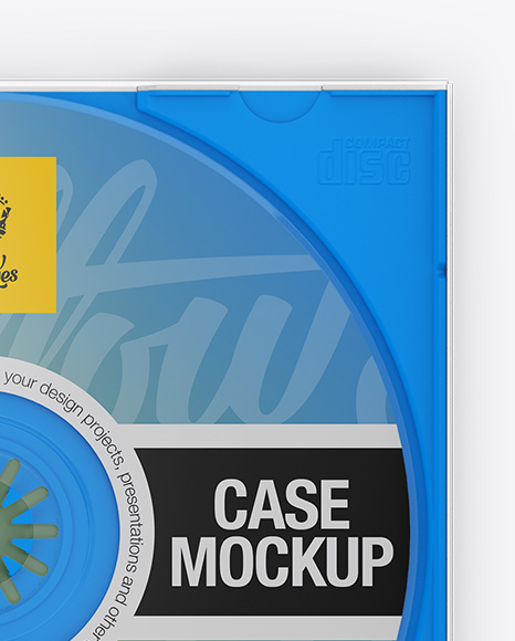 Open Jewel Case W/ Disc Mockup - Top View