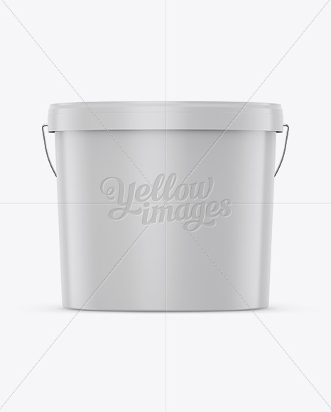 Plastic Paint Bucket Mockup - Front View