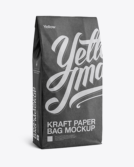 Kraft Paper Bag Mockup - Halfside View