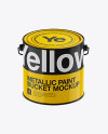 3L Glossy Metallic Paint Bucket Mockup - Front View (High-Angle Shot)