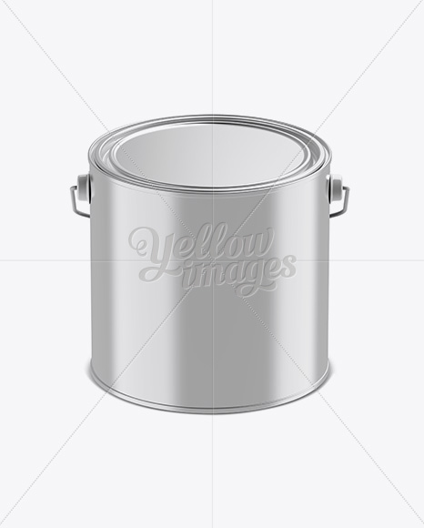 3L Metallic Paint Bucket Mockup - Front View (High-Angle Shot)