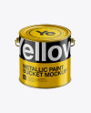 3L Metallic Paint Bucket Mockup - Front View (High-Angle Shot)