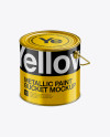 3L Metallic Paint Bucket Mockup - Halfside View (High-Angle Shot)