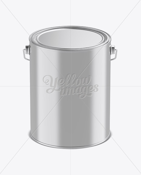 5L Metallic Paint Bucket Mockup - Front View (High-Angle Shot)