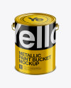 5L Metallic Paint Bucket Mockup - Front View (High-Angle Shot)