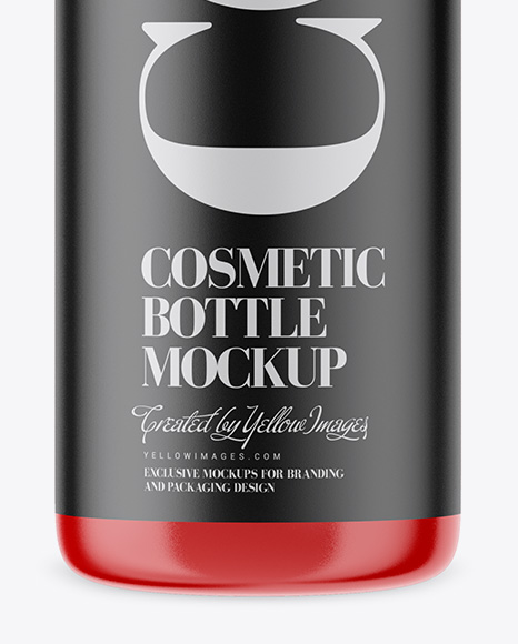 Glossy Cosmetic Bottle w/ Pump Mockup