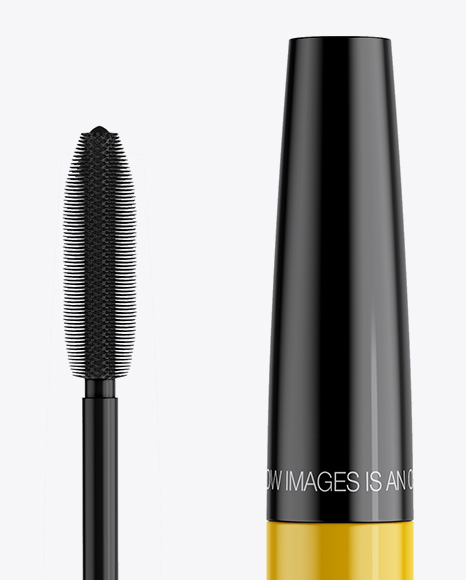 Opened Glossy Mascara Tube Mockup