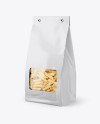 Paper Bag with Pennette Rigate Pasta Mockup - Half Side View