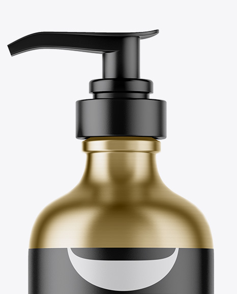 Metallic Cosmetic Bottle w/ Pump Mockup