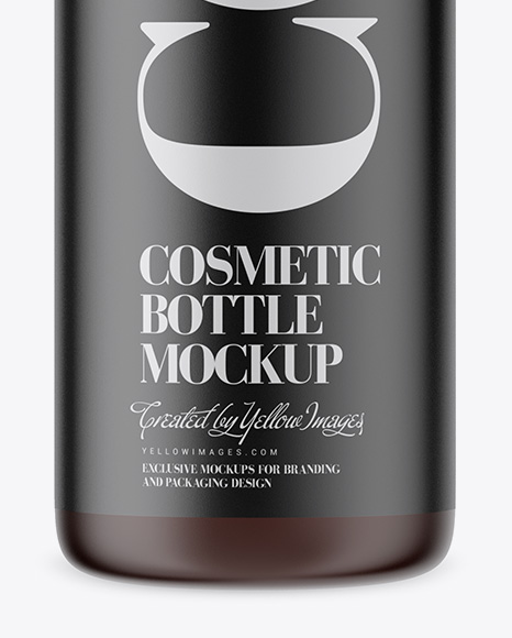 Amber Cosmetic Bottle w/ Pump Mockup