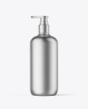 Metallized Plastic Bottle with Pump Mockup