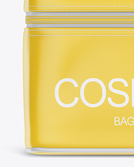 Glossy Cosmetic Bag Mockup - Front View