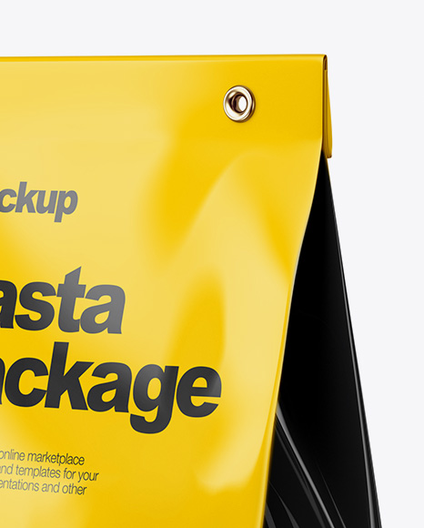 Paper Bag with Spighe Pasta Mockup - Half Side View - Free Download