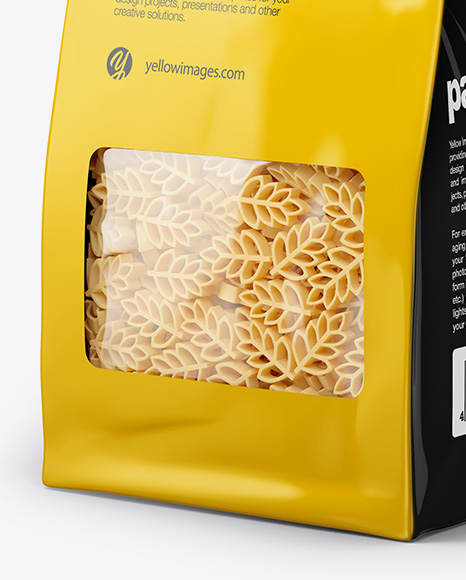 Paper Bag with Spighe Pasta Mockup - Half Side View - Free Download