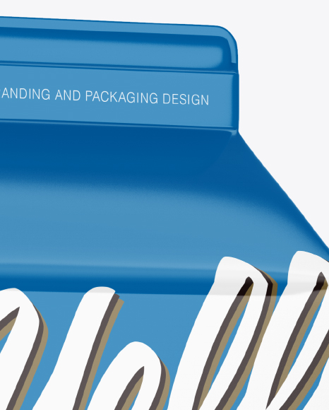 Glossy Package Mockup - Half Side View