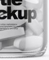 Clear Glass Bottle With White Pills Mockup