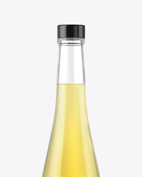 Clear Glass Bottle with Tequila Mockup