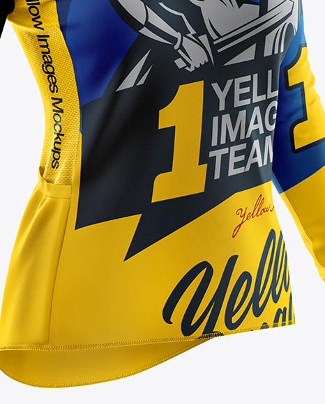 Women`s Cycling Jersey Mockup - Half Side View