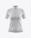 Women&#039;s Full-Zip Cycling Jersey Mockup - Front View