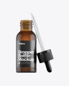 Opened Amber Glass Dropper Bottle Mockup