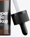 Opened Amber Glass Dropper Bottle Mockup