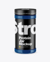 Glossy Protein Jar Mockup - High-Angle Shot