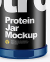 Glossy Protein Jar Mockup - High-Angle Shot