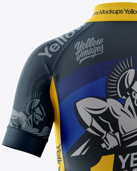 Women&#039;s Full-Zip Cycling Jersey Mockup - Back View