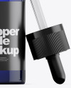 Opened Blue Glass Dropper Bottle Mockup