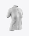 Women's Full-Zip Cycling Jersey Mockup - Half Side View