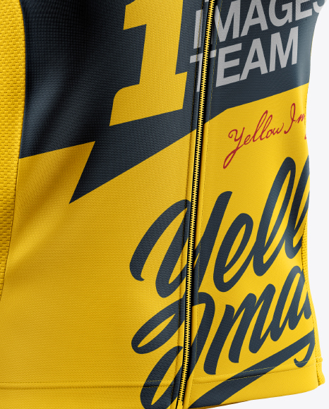 Women's Full-Zip Cycling Jersey Mockup - Half Side View